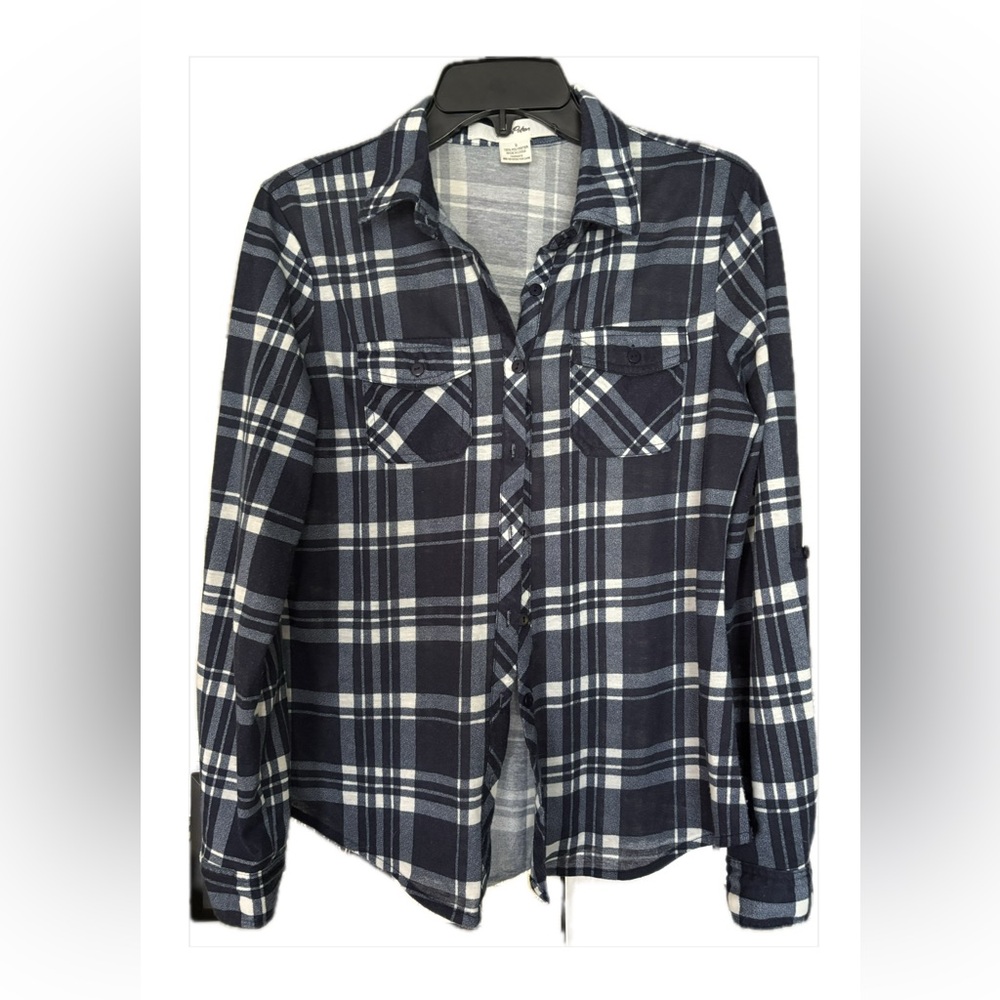 Plaid Women's Jacket in Navy and White